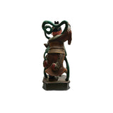 Vintage Wooden Carved Home Guardian God Heaven Soldier Figure With Fire Wheel  ws4883S
