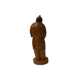 Chinese Boxwood Longevity Goddess Holding Baby Deer Statue ws4898S
