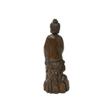 Chinese Boxwood Bodhisattva GuanYin Holding Scroll Display Statue ws4900S