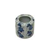 Chinese Blue White Porcelain Round Vine Fruit Graphic Small Vase ws4904S