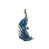 Blue Green Crystal Glass Daum Pate De Verre Peacock Figure ws4912S