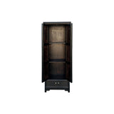 Oriental Classic Slim Black Lacquer Narrow Tall Storage Cabinet ws4924S