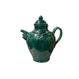 Chinese Dark Teal Green Wine Medicine Herbs Storage Ceramic Jar ws4934S