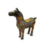 Vintage Oriental Chinese Reddish Maroon Cloisonne Metal Horse Figure ws4935S