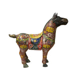 Vintage Oriental Chinese Reddish Maroon Cloisonne Metal Horse Figure ws4936S A