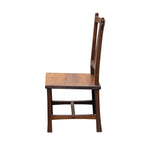 Zen Oriental Straight Legs Bars Backrest Solid Wood Chair ws4940S