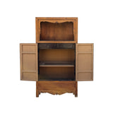 Vintage Light Brown Open Display Alcove Storage Cabinet ws4945S