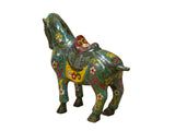 Vintage Chinese Turquoise Blue Flower Cloisonné Enamel Horse Statue ws4949S