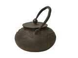 Vintage Rustic Mixed Iron Relief Cranes Motif Teapot Shape Display Art ws4958S