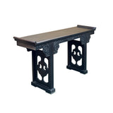 Vintage Rosewood Dark Brown Black Stain Dragon Relief Carving Altar Table ws4960S