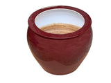 Simple Oxblood Red Glazed Ceramic Fishbowl Planter Pot ws4961S
