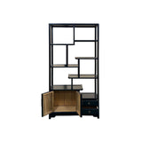 Oriental Asymmetrical Black Lacquer Shelving Display Cabinet Divider ws4985S