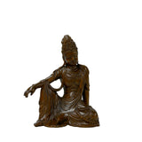 5" Wood Carved Zen Meditation Guan Yin Bodhisattva Serene Figure ws5010S