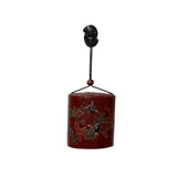 Vintage Red Lacquer Inro Koi Fishes Netsuke Wood Stack Case Deco ws5012S