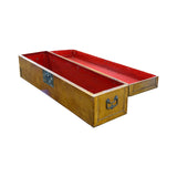 Vintage Scholar Mustard Yellow Leather Rectangular Wood Trunk Box ws5033S