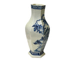 Vintage Chinese Blue White Hexagonal Flower Bird Porcelain Vase ws5038S