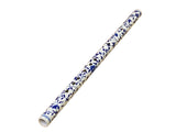 Blue White Porcelain Floral Graphic Flute Shape Tube Display Art ws5039S