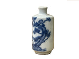 Small Blue White Handpaint Cranes Pine Scenery Graphic Porcelain Vase ws5045S