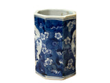 4" Small Octagonal Blue White Flower Vases Graphic Porcelain Art Vase ws5049S