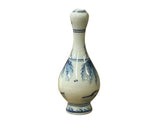 6" Oriental Blue White Scenery Graphic Small Porcelain Art Vase ws5053S
