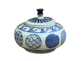 Tiny Small Blue White Oriental Graphic Porcelain Jar ws5057S