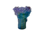 Purple Blue Green Crystal Glass Orchid Blossom Vase Display Art ws5075S