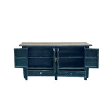 Vintage Distressed Black Hardware Credenza Console Sideboard Cabinet ws5083S