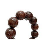 Chinese Rosewood Carved Beads Hand Rosary Praying Bracelet A14S