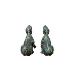 Pair Chinese Rustic Oxidized Patina Fengshui Pixiu Metal Figure GB012S