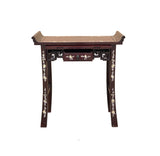 Chinese Rosewood Mother of Pearl Tall Shrine Offering Altar Console Table GB036S