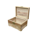 Chinese Tan Brown Rectangular Camphor Wood Storage Box Chest GB043S