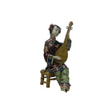 Chinese Porcelain Qing Style Dressing Holding Pipa Lady Figure GB058S