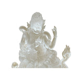 4" White Crystal Glass Tibetan Fortune Double Body Deity Zambala Figure GB059S