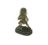 4" Gray Crystal Glass Tibetan Fortune Single Deity Zambala Figure GB061S