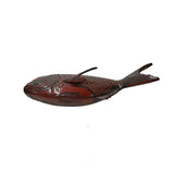 Vintage Asian Black Red Lacquer Fish Shape Storage Accent Box GB079S