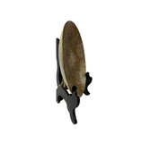 9.5" Handmade Porcelain Charger Plate Golden Flower Graphic GB080S