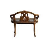 Vintage Neoclassical Swan Accent Cushion Seat Bench Side Chair GB109S