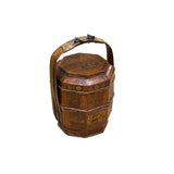 Vintage Oriental Octagonal Golden Graphic Stack Wedding Basket Display GB123S