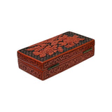 Hand Craft Vintage Chinese Red Lacquer Rectangular Floral Accent Box GB126S