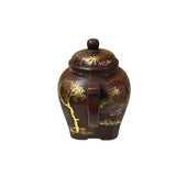 Vintage Chinese Reddish Brown Graphic Zisha Clay Teapot Art Display GB137S