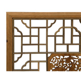 Square Flower Birds Geometric Lattice Raw Wood Wall Plaque Panel GB149S