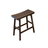 Oriental Walnut Brown Rectangle Backless Slim Stool Bench Side Table GB153S