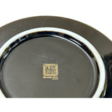 7.5" Oriental Black Glaze Porcelain Charger Plate Golden Flower Graphic GB172S