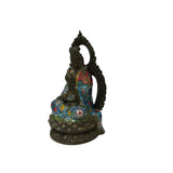 Vintage Cloisonne Enamel Lotus Bodhisattva Metal Buddha Statue GB181S