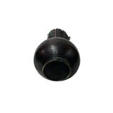 Oriental Gourd Shape Bronze Patina Ribbed Body Metal Vase Art GB211S