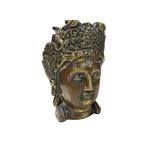 Vintage Bronze Patinated Bodhisattva Bust Buddha Metal Statue GB213S