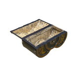 Oriental Black Flower Bird Graphic Circles Shape Container Box GB221S