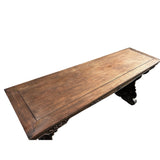 Vintage Oriental Natural Brown Ru Yi Relief Carving Altar Console Table GB236S