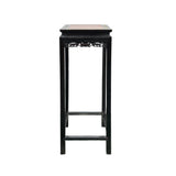 Black Square Golden Chinese Engravement Tall Plant Stand Pedestal Table GB256S