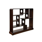 Chinese Brown Stain Wood Rectangular Table Top Display Stand GB273S